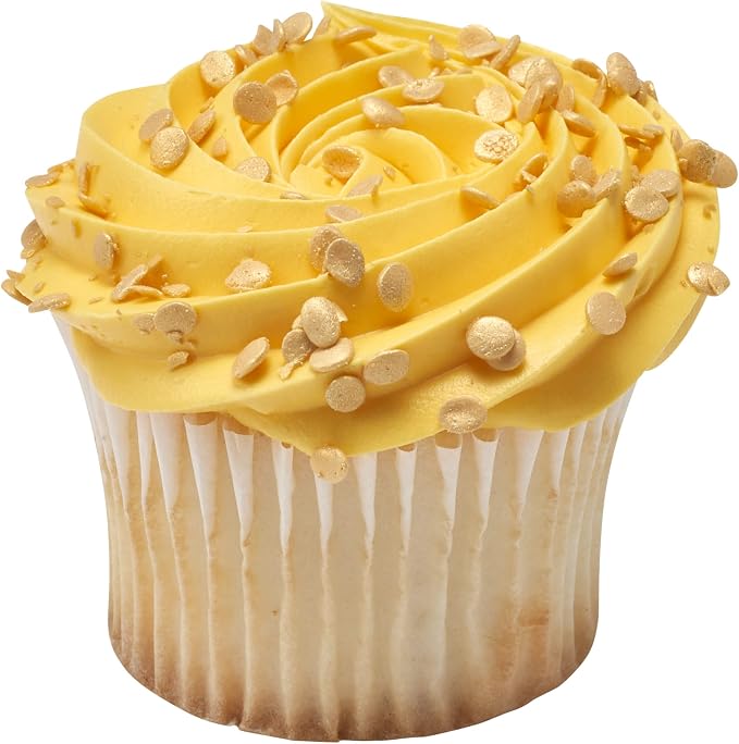DECOPAC Quins Fancy Sprinkles, 19.5oz, Candy Sprinkles in Handheld Container, Edible Sprinkles For Celebration Cakes, Cupcakes, Cookies - Confetti Gold Quin