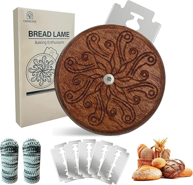 UFO Bread Lame Cutter for Homemade Sourdough, Bread Scorer Tool for Sourdough with 5 Blades, Slashing Tool Bread Cutting Knife for Artisan Bread and Baguette Makers