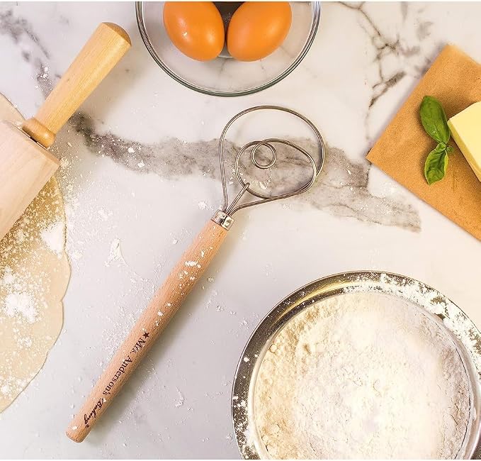 Mrs. Anderson's Baking Dough Whisk, Single-Loop, 12 Inch, 18/8 Stainless Steel, For Gently Mixing Doughs, Batters, And Bread Mixes