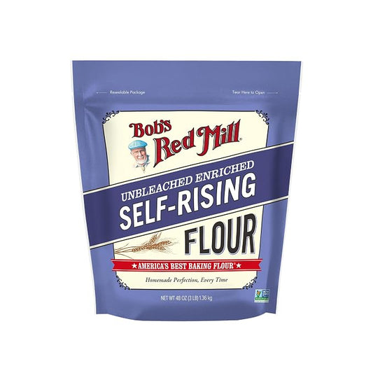 Bob’s Red Mill Self-Rising Flour - 3 lb Bag, Ideal for Biscuits, Pancakes, Quick Breads, Non-GMO, Kosher