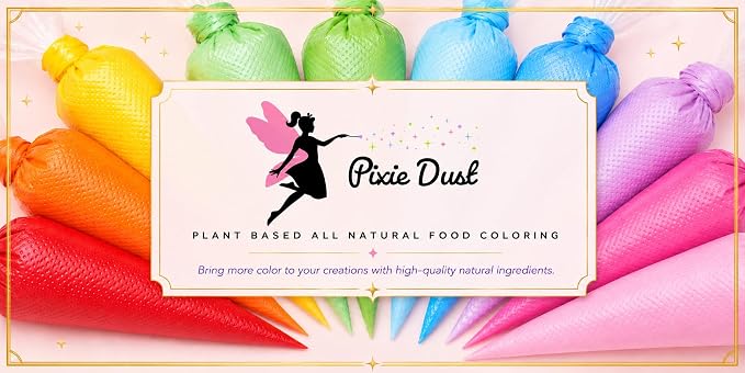 All-Natural Food Coloring Powders Pastel Set - Pink, Purple, Blue & Green. | Perfect for cake decorating, cookie frosting, icing & drinks | Dye-Free, Plant-Based, Flavorless, Kosher | No-Carmine, No annatto, No Propylene Glycol | By PIXIE DUST | Medium...
