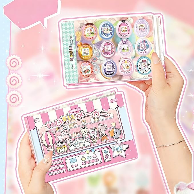 1500+ Mini Cartoon Stickers, Kawaii Stickers, 72 Sheets Japanese Sticker Book, Die-Cut DIY Journal Decoration, Scrapbooking, Planner, Gift