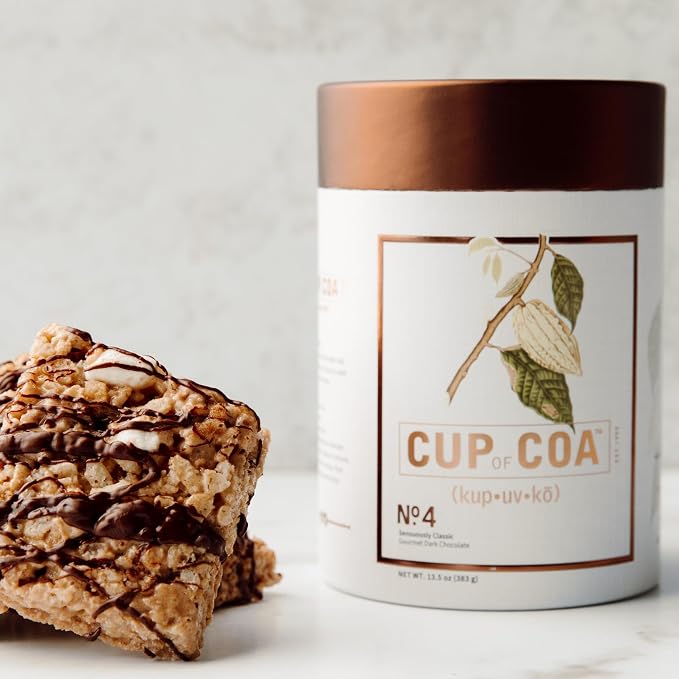 Cup of Coa No. 4 Sensuously Dark | Gourmet Dark Hot Cocoa Mix | Just Add Water | Rich, Velvety & Silky Smooth | Luxury Dark Chocolate Hot Chocolate | Made in USA (8 Servings)