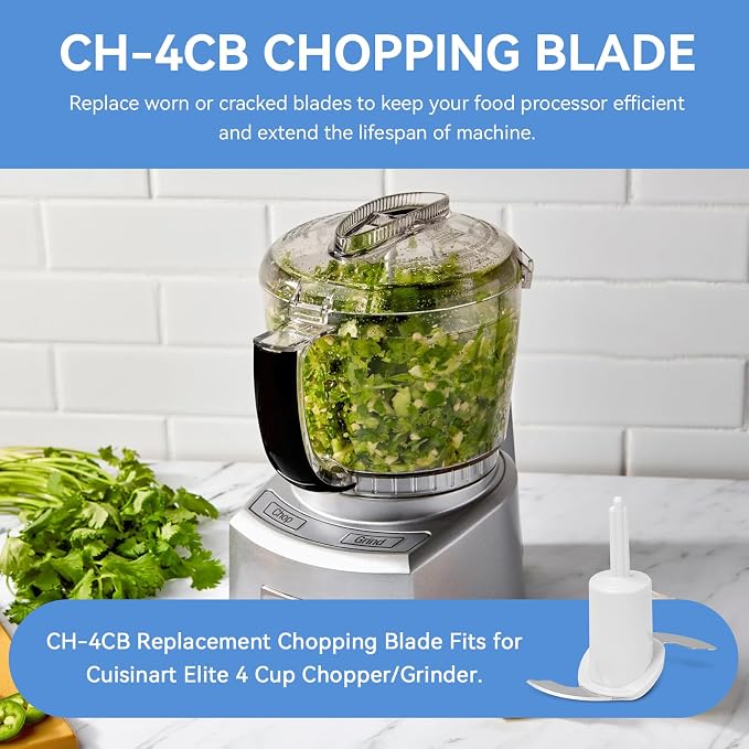 CH-4CB Chopping Blade for Cuisinart Mini Prep Plus Food Processor Blade | Food Processor Replacement Blade Compatible with Cuisinart 4 Cup Chopper/Grinder CH-4, CH-4BK & CH-4DC Only