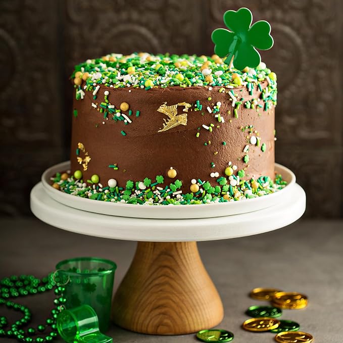 St Patrick's Day Sprinkles, Green Shamrock Sprinkles for Cake Decorating, Edible Sprinkle Mix for Baking, Ice Cream, Cookies, Cupcake Topper, 3.53oz