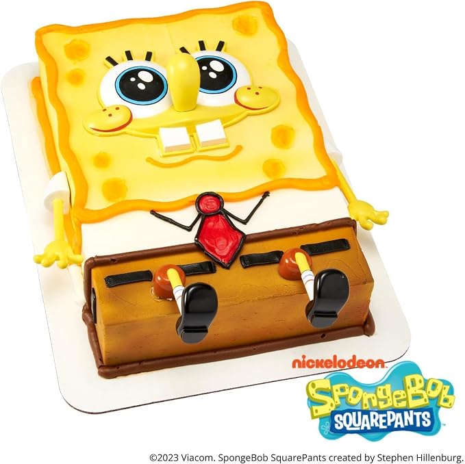 DecoSet® SpongeBob SquarePants™ Creations Cake Topper, 5-Piece Birthday Party Set with Eye-Popping Face and 2 Arms and 2 Legs