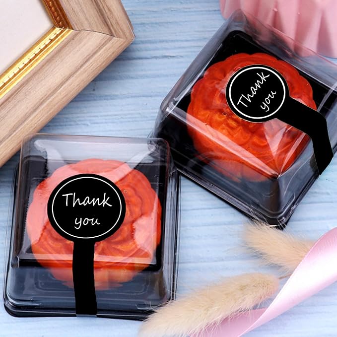 300pcs Black Handmade Food Baking Label Stickers for Baked Goods Packaging (StyleB)