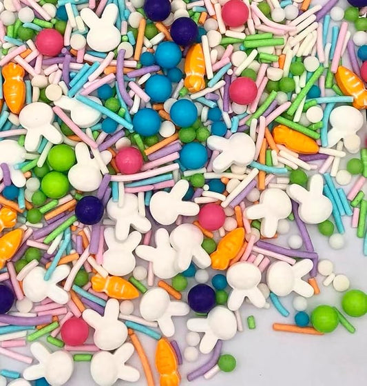 Sentovac Edible Easter Rabbit Bunny Carrot Sprinkles for Cake Decorating Edible Cake Cupcake Sprinkles Cookie and Ice Cream Topper Decorations 3.35oz