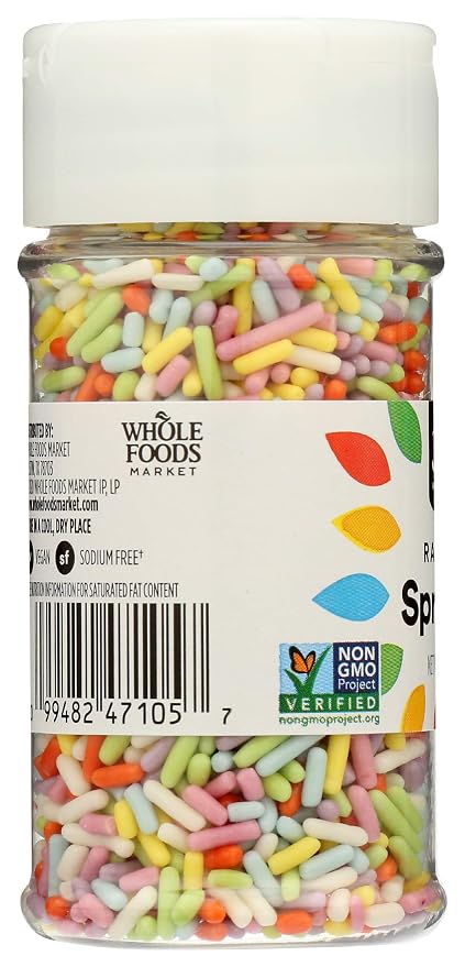 365 by Whole Foods Market, Rainbow Sprinkles, 2.75 Ounce, vegan (Pack of 2)