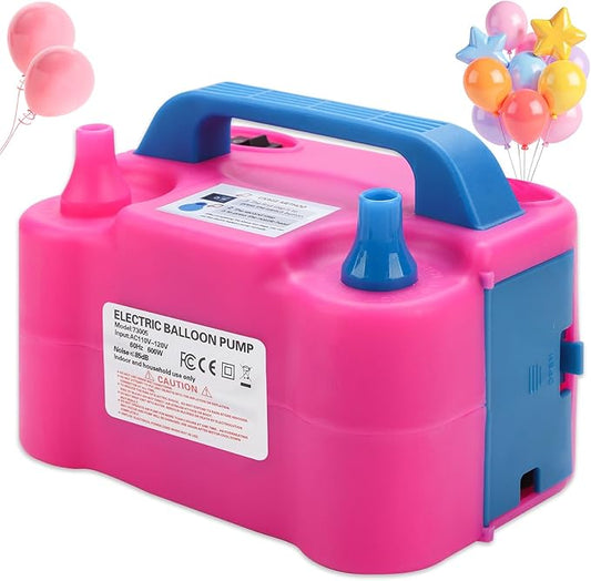 Balloon Pump Electric,110V 600W Balloon Blower Inflator Dual Nozzle Air Pump Balloons Inflator for Decoration, Party, Sport,Gifts:2 Balloon Tying Tools