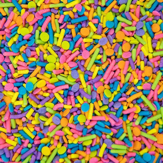 Neon Colorful Sprinkles Confetti Funfetti Sprinkles for Cake Decorations, Cupcake Toppers Cinco De Mayo Summer Fiesta Luau Trolls Sprinkle for Cookies, Cupcakes, Toppings and Decorating Sprinkle