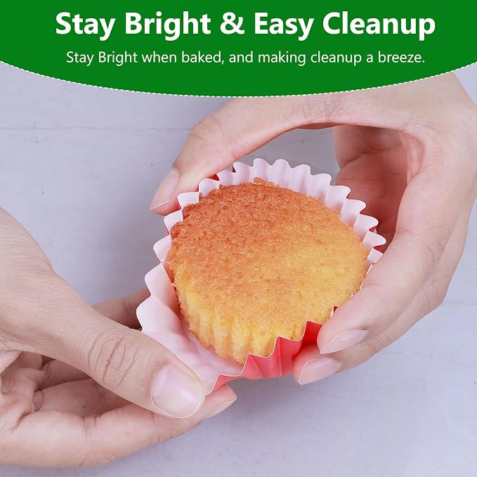 Caperci Heavy Duty Red Cupcake Liners 150 Counts - Standard Grease-Resistant Paper Muffin Baking Cups, Odorless, No Muffin Pan Needed, Easily Peels (Red)