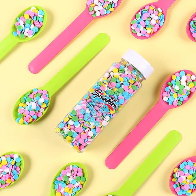 Edible Pastel Sprinkles for Cake Decorating, Confetti Sprinkles, Round Sprinkle for Cupcakes, Cookies, Chocolate, Candy, and Ice Cream Topping(120g/4.23oz)