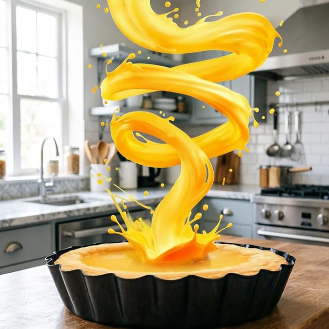 RICHSC-PAN Mini Tart Pan 6PCS, 5.5 Inch Deep Tart molds Removable Bottom Non-Stick Tin 1 Inches High, It is More Suitable for Beginners to DIY and Make Small Tarts at Home.