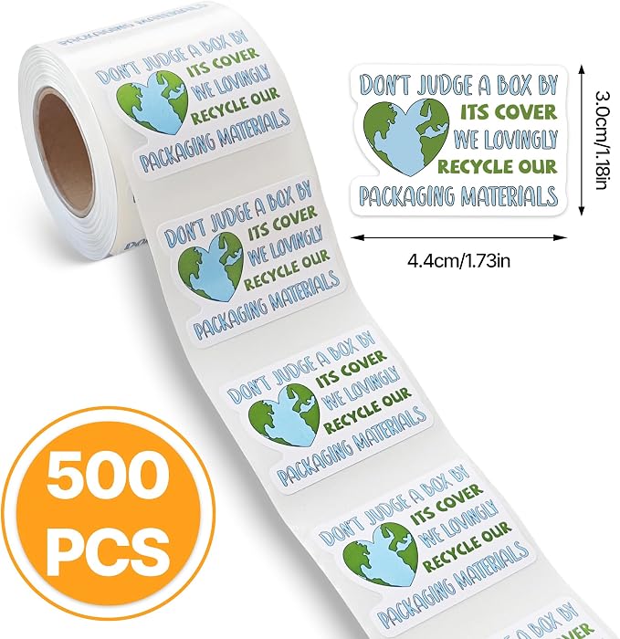 500Pcs Funny Packaging Thank You Package Sticker, Small Business Online Retailers Small Shop Mail Envelopes Shipping Stickers, Reused Box, Recycle Recycling Sticker
