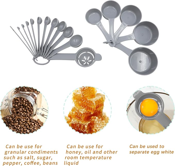 Tongjude 72 Pieces Silicone Bakeware Set, Nonstick Baking Pans Set, Easy Release Oven Silicone Pan for Kitchen with Cake Pans, Loaf Pans, Baking Cups, Measuring Cups and Spoons Set, Grey