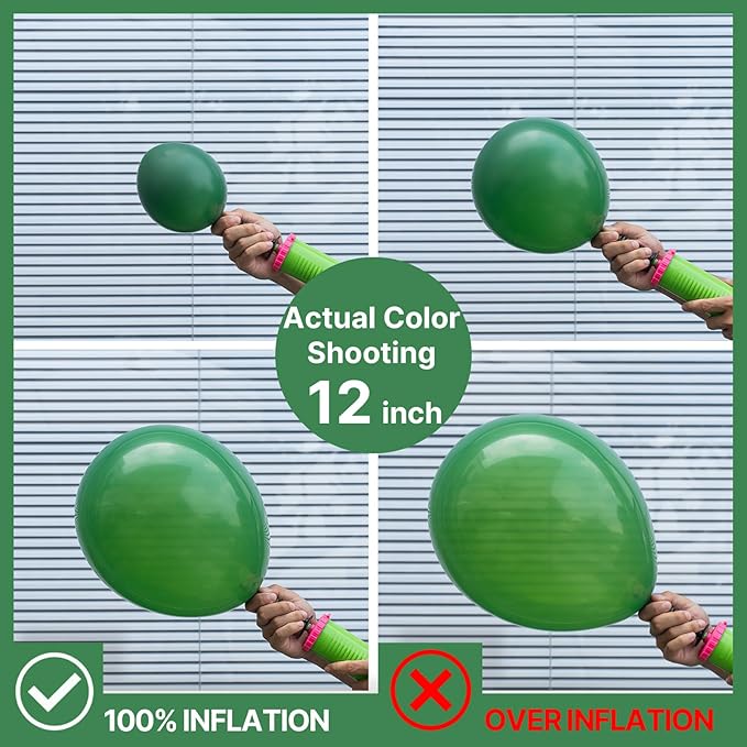 PartyWoo Dark Green Balloons 100pcs 12 Inch Emerald Hunter Forest Green Balloons for Wedding Boy Baby Shower Birthday Christmas Graduation Dinosaur Jungle Golf Theme Party Decorations Green-Y56
