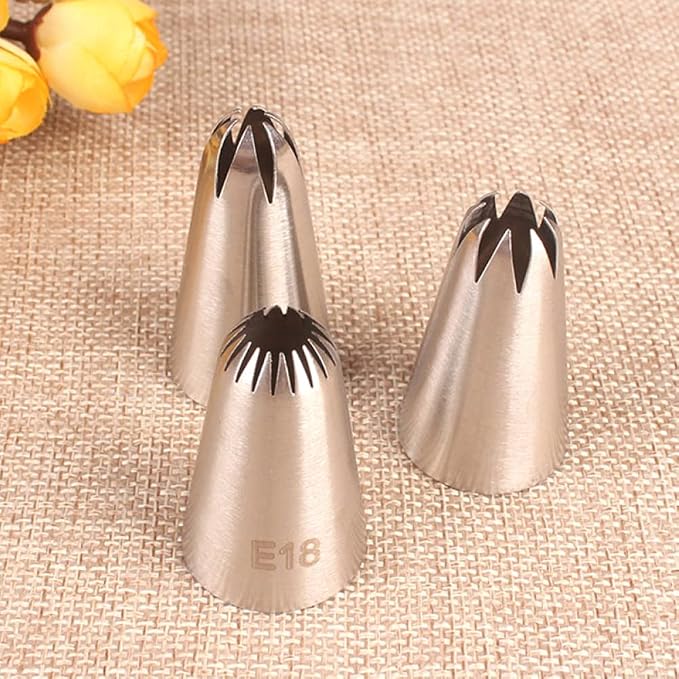 Cake 3 Pcs Russian Tips Pastry Large Size Cream Steel Stainless Nozzle Icing Piping Set Decorating Decorating