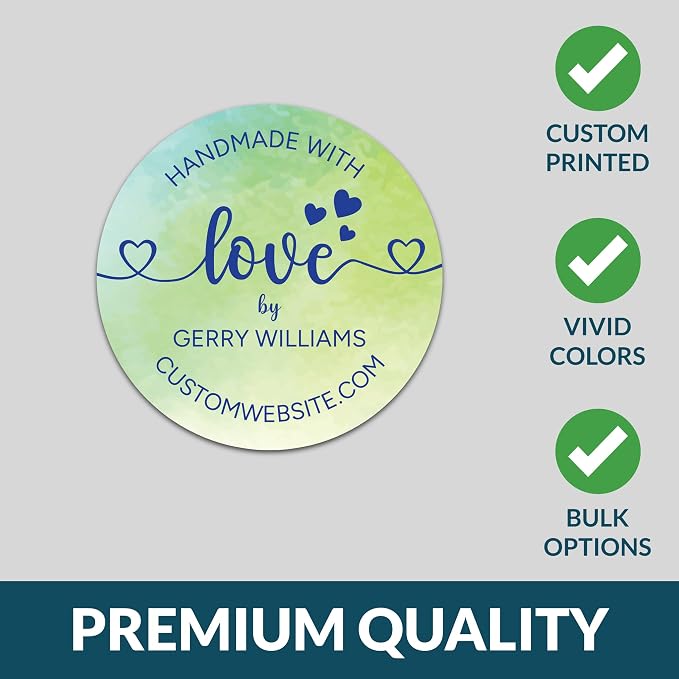 Personalized Handmade with Love Stickers – Custom 2" Round Packaging Labels for Small Business Orders, Gifts, Boxes & Envelopes (50–1000 Stickers) (Painted Scene)
