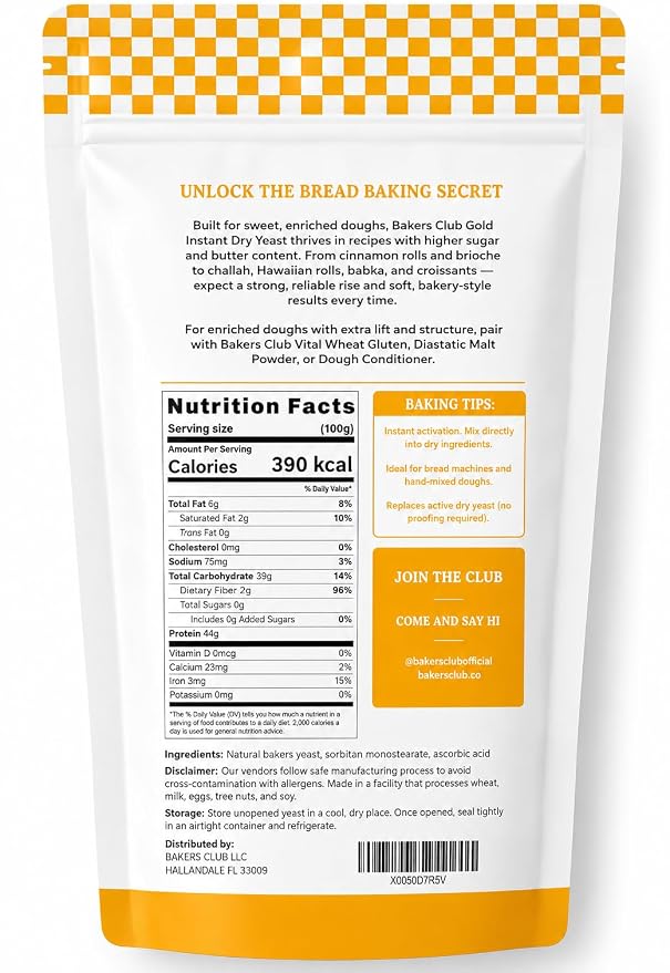 Bakers Club Gold Instant Yeast 8oz
