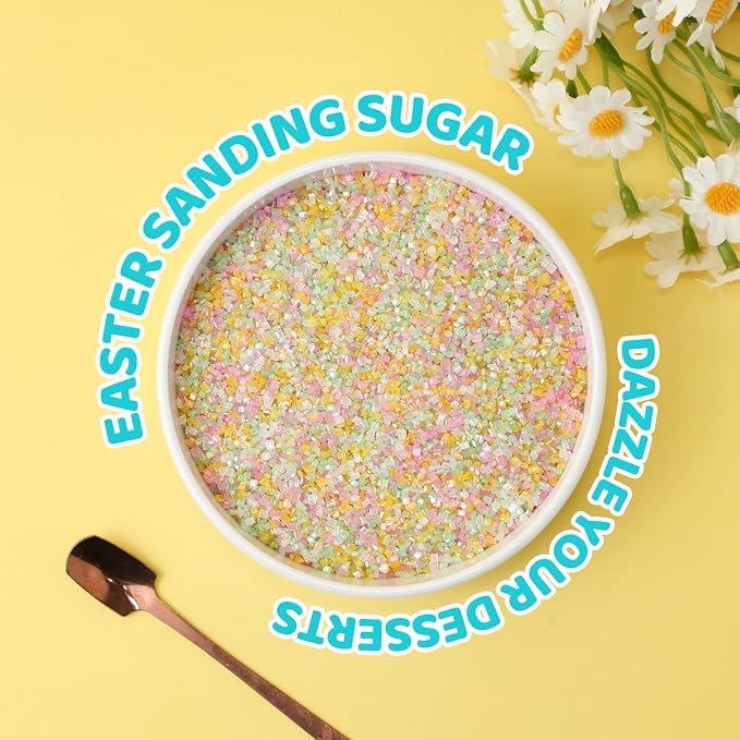 Easter Sugar Sprinkles, Sujoygar 5oz Pastel Sprinkles Edible for Cake Decorating Cupcakes Dessert Ice Cream Baking Easter Spring Party Supplies Birthday Celebrations