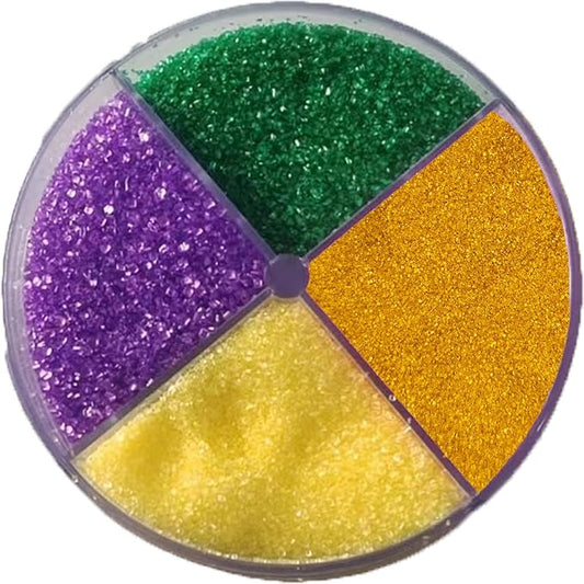 Edible Mardi Gras Sprinkles, Purple Yellow Green Gold Medium Decorative Sanding Sugar for Cake Decorating, Baking, Ice Cream, Cookies, Cupcake Topper Decorations, 7.4oz