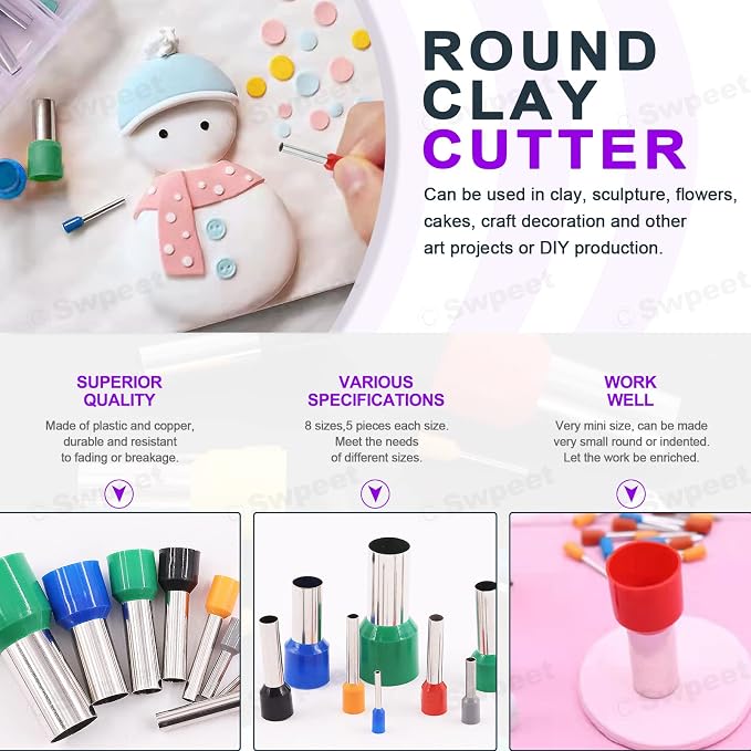 Swpeet 122Pcs Rose Gold Clay Extruder Gun and Fondant Cake Mold with Cookie Plunger Cutter Tool Polymer Clay Cutters Kit, Perfect for Clay Cake DIY Craft Cake Decorating Supplies Modeling Tool