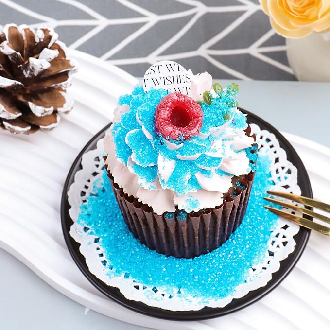 Blue Sanding Sugar Sprinkles, 6.35oz/180g Edible Sparkling Sugar Crystals, Decorating Sugar Sprinkles for Baking Cakes Cupcakes Cookies Ice Cream