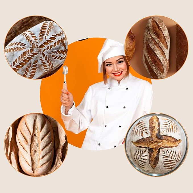 Bread Lame Blades Refill 40 PCS Breads Scoring Blade Stainless Steel Dough Scorer Tool Professional French Dough Bread Lame Razors Knife for Sourdough Baker Baking Homemade Bread Pattern Design