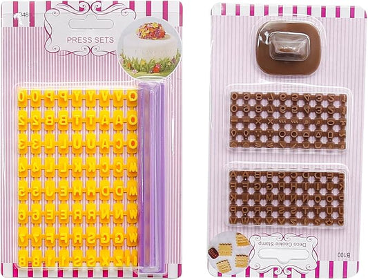 Hoypeyfiy 172 PCS Alphabet Number Symbols Cookie Cutters Set Biscuit Cake Impress Embosser Cutter Stamp Press DIY Embosser Mold for Cake Baking Clay