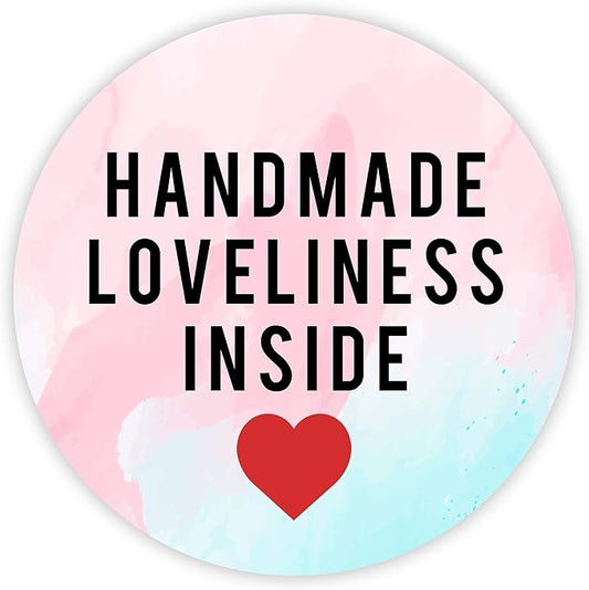 Andaz Press Round Small Business Sticker Labels, 120-Pack, Watercolor Handmade Loveliness Inside, Handmade Stickers for Packaging, Product Labels for Small Business, Business Thank You Stickers