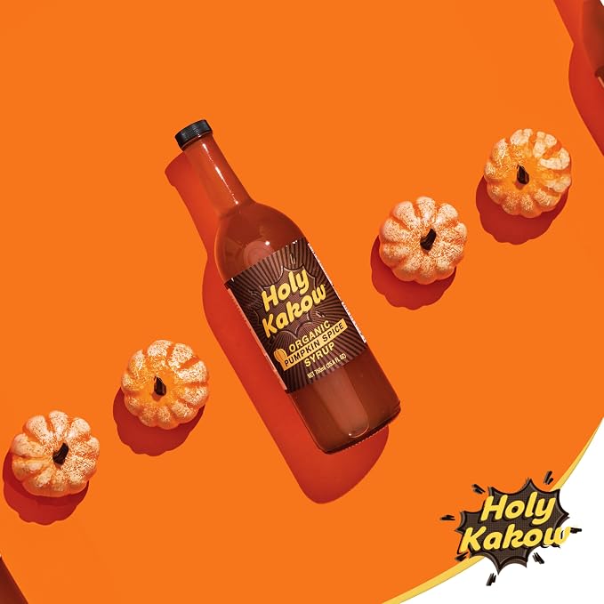 Holy Kakow Organic Pumpkin Spice Syrup - Pumpkin Spice Coffee Syrup, Organic Syrup for Coffee, Latte, Cocktail & Shake, Real Food Ingredients - 750ml