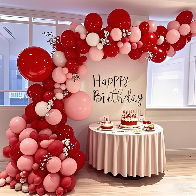 Red Balloon,145pcs Latex Premium Red Balloons Arch Kit Different Sizes 18 12 10 5 Inch,Balloon Garland Arch Kit for Birthday Party Baby Shower Wedding Valentines Day Christmas Anniversary Decoration