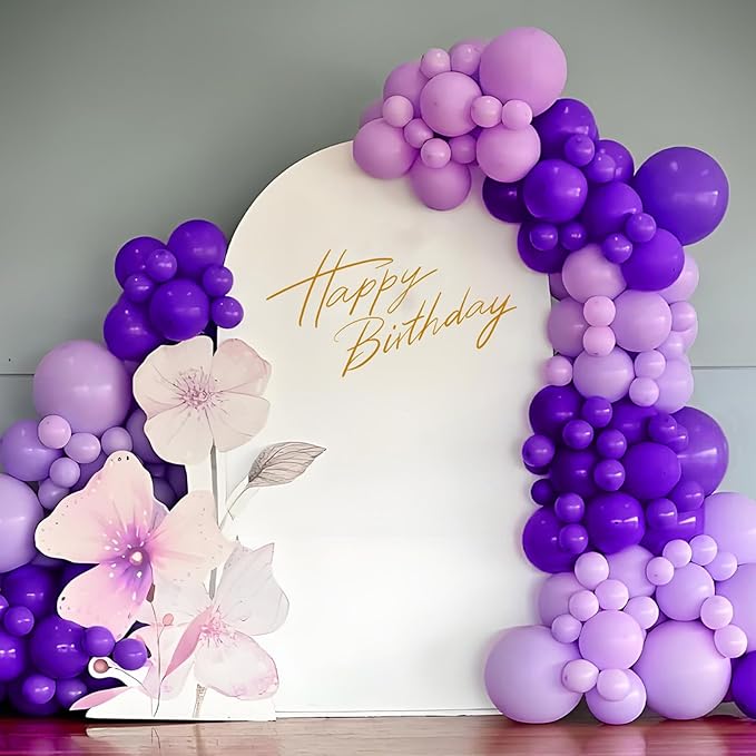 120pcs Dark Purple Balloons, 18 12 10 5 inch Purple Balloons Different Sizes Balloon Arch Kit for Graduation Birthday Wedding Baby Shower Party Decorations