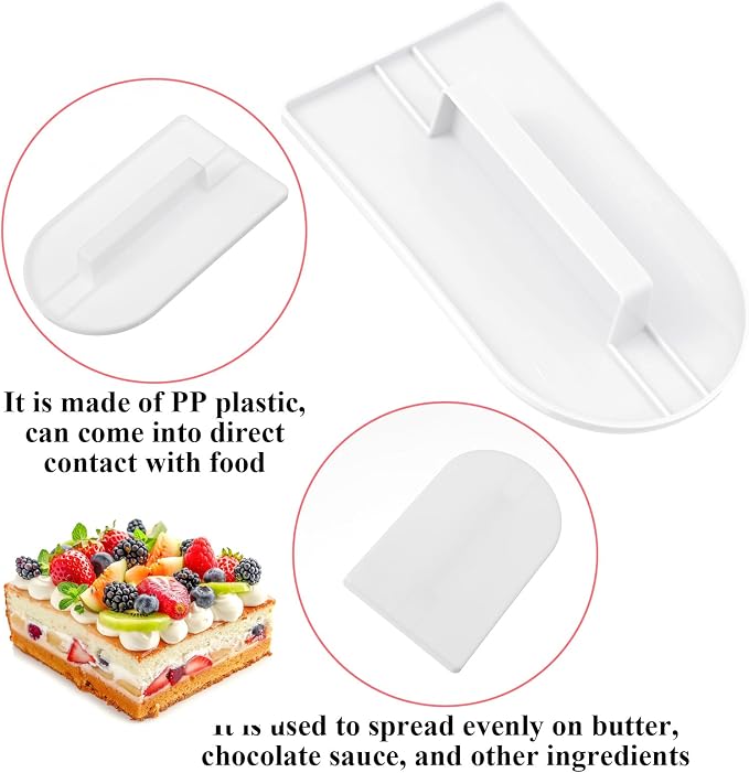 3pcs Icing Smoother, Fondant Smoother, Cake Smoother for Icing, Cake,with Handle 5.67 X 3.15in, Pink, Green, White