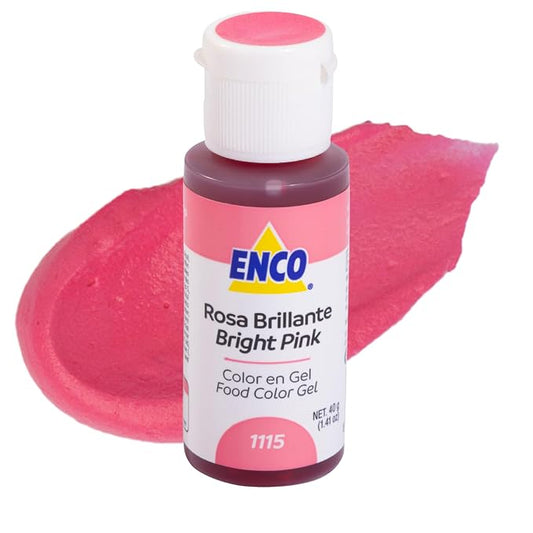 ENCO Food Coloring Gel Bright Pink 1.41 oz (40g) Concentrated, Vegan