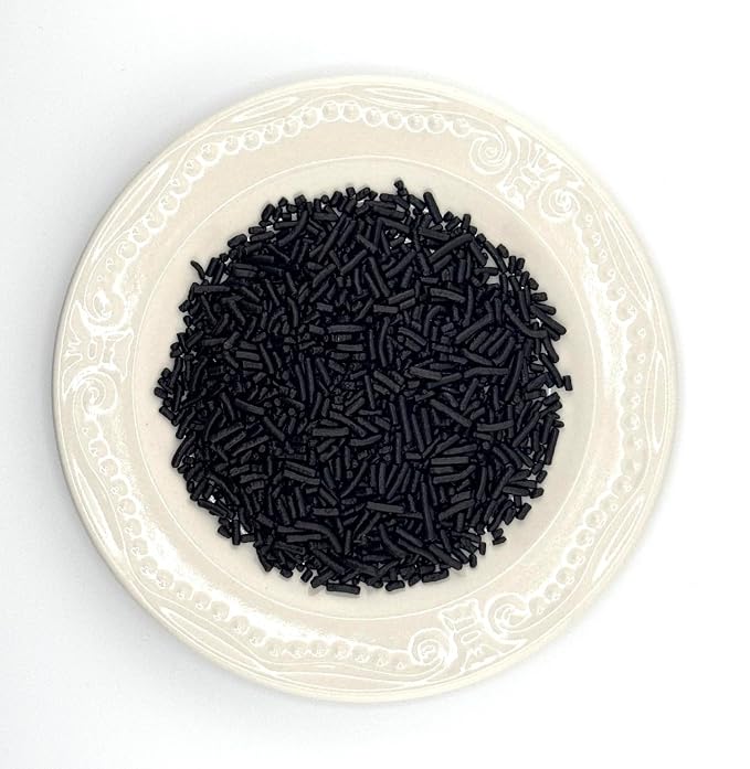 Black Sprinkles 4oz pack for Baking Cakes, Cupcakes, Cookie Decorations, Ice Cream and Donut Toppings Edible Decorating Baking Supplies (Black)