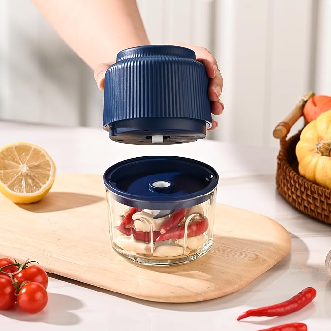 Fox Run Mini Food Processor, 1.25 Cup Capacity Electric Garlic & Vegetable Chopper