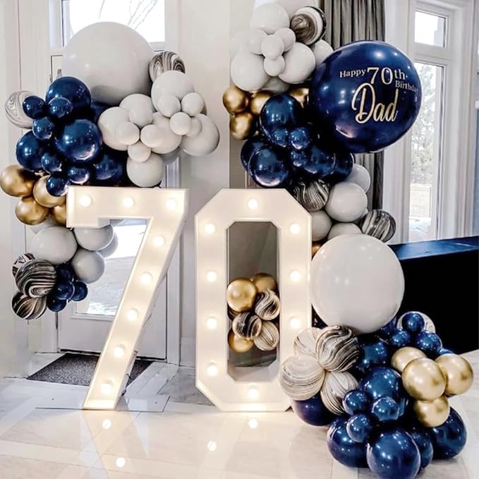 120pcs Navy Blue Balloons, 18 12 10 5 inch Navy Blue Balloons Different Sizes Dark Blue Balloon Arch Kit for Graduation Wedding Birthday Party Decorations