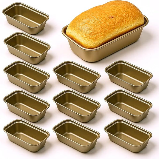 12 Pcs Mini Loaf Pan for Baking Bread, Non-Stick Carbon Steel Baking Bread Pan 6.1 x 3.3 x 2.1 Inches Small Banana Bread Tins for Oven Baking Small Rectangular Bread