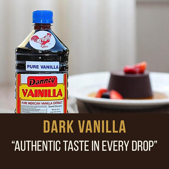 Danncy Vanilla Dark 33.8 fl oz (1 L) – Authentic Mexican Vanilla Flavor for Baking and Desserts