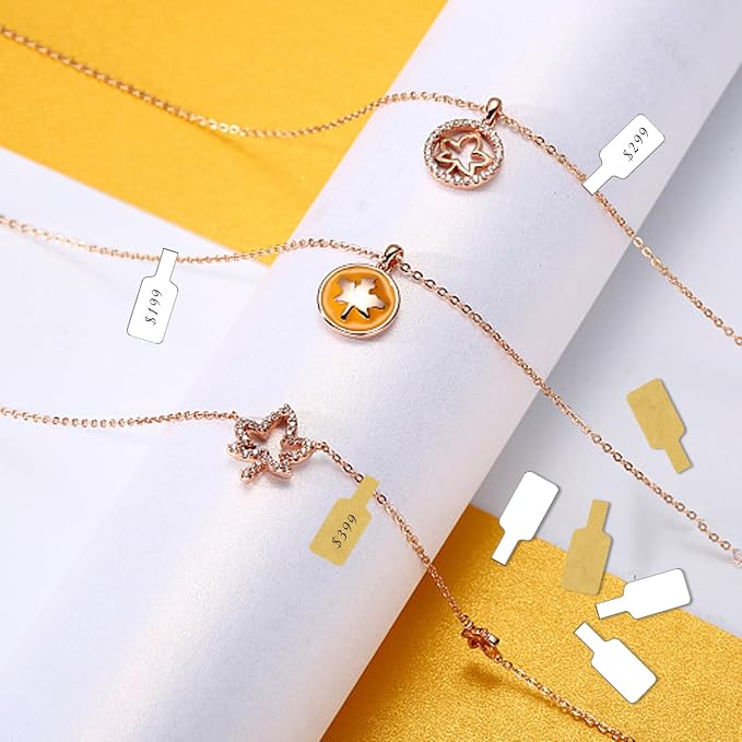 Kraft Jewelry Price Labels,Any Pen Will not be Smeared,No Glue in the Middle Folding Part,Suitable for Jewelry handicrafts,etc.(600 PCS,1 Bag)