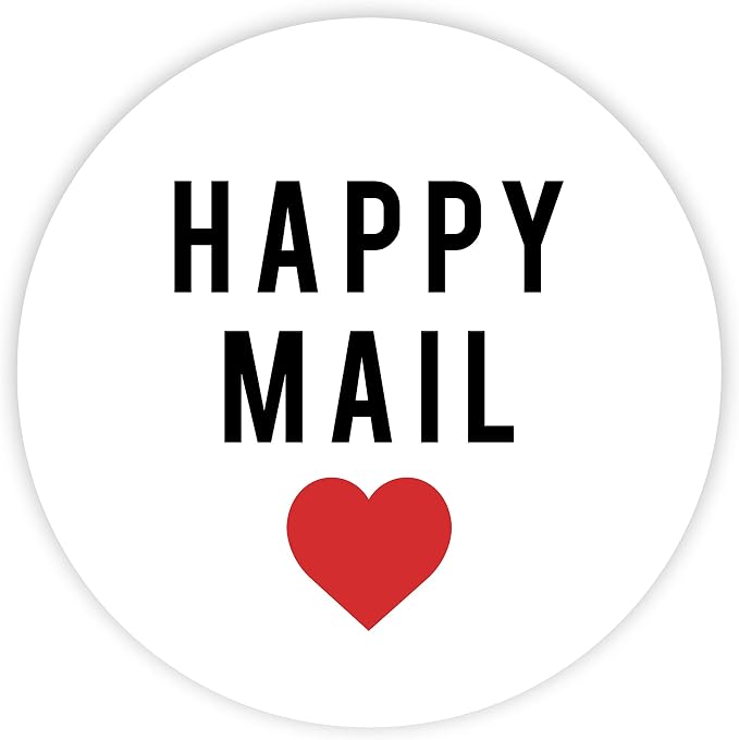 Andaz Press Round Small Business Labels, 120-Pack - Happy Mail Packaging Stickers & Product Labels for Small Business Thank You & Company Stickers