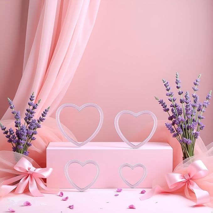 4 Pieces Heart Cookie Cutters Set Different Sizes Cookie Cutters Molds For Sandwiches Fondant Cakes Baking Gadgets Cookie Mold Dessert and Candy Sculpting Tools Decorating Tools