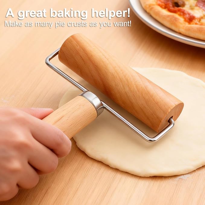 2pcs Small Baking Wooden Rolling Pins, Non-Stick T-Shaped Pastry Dough Roller Pin, Practical Baking Tool for Tortilla Cookie Dumpling Wrappers Pizzas & Pies Making (Long & Short Version)