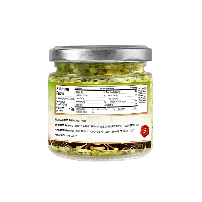 Sanniti Pistachio Crumble, 3.5 oz – Finely Crushed Italian Pistachios | Product of Italy