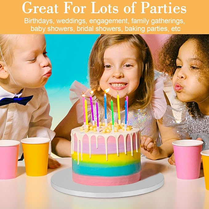 6 PCS Cake Drums 10 Inch, 10inch Drum, Cake Boards 10 Inch Round, 1/2" Thick Cardboard, Sturdy Circle, Base para Pastel Cardboard Base White Cake Boards for Wedding