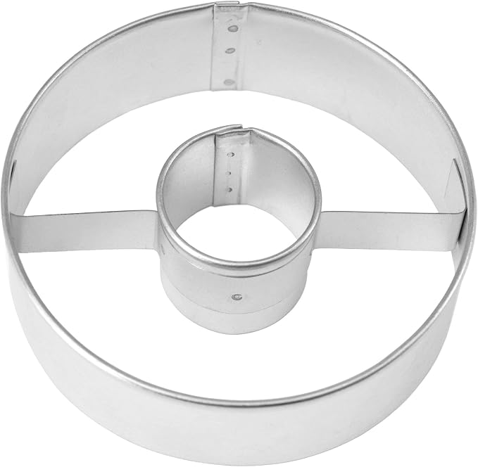 R&M Donut Cookie Cutter, Round with Hole Cut Out. Stainless Steel, 3 Inches (Pack of 3)