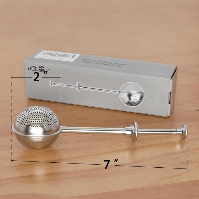 HULISEN Set of 2 Flour Duster for Baking, Powdered Sugar Shaker Duster, 18/8 Stainless Steel Pick Up and Dust Flour Sifter with Spring-operated Handle for Easy One-handed Operation