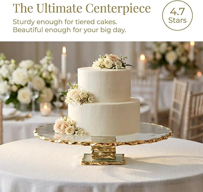 Godinger Cake Stand, Footed Cake Plate, Cake Server Stand - 9", Harper